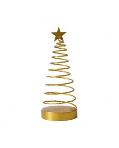 CONO ESPIRAL CON LUZ DORADO 13 X 33 CM.