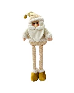 PAPA NOEL PIERNAS EXTENSIBLES TRAJE BLANCO CON DORADO
