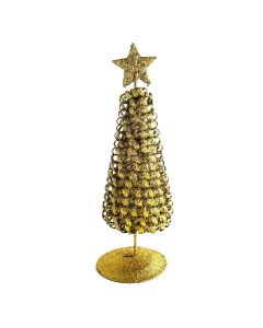 ÁRBOL ALAMBRE DORADO CON TRENZA 20 CM.