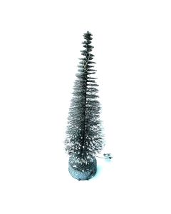 ÁRBOL ALAMBRE DEGRADE PLATEADO CON LUZ CON PILAS 50 CM.