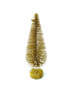 ÁRBOL ALAMBRE DEGRADE DORADO CON LUZ CON PILAS 30 CM.