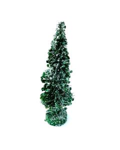 ÁRBOL VERDE NEVADO CON LUZ CON PILAS 30 CM.