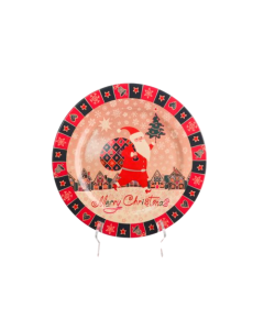 PLATO SITIO PAPA NOEL CON BOLSA 33 CM.