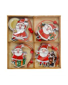 ADORNO MADERA PAPA NOEL X 12 UNI.