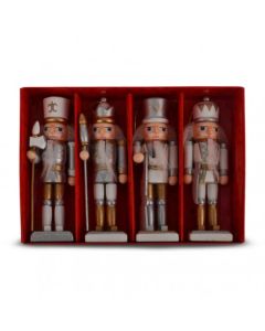SET x4 CASCANUECES BLANCO DORADO y PLATA 12,5cm