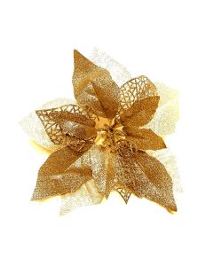 FLOR NAVIDEÑA LUXE ORO 22 CM.