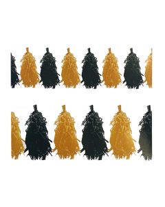 GUIRNALDA BORLAS NARANJA Y NEGRO
