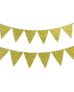 GUIRNALDA BANDERINES DORADOS GLITTER