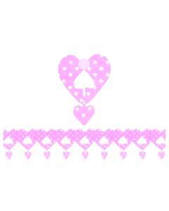 GUIRNALDA CORAZON COLGANTE ROSA C/ LUNARES