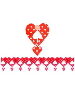 GUIRNALDA CORAZON COLGANTE ROJA C/ LUNARES