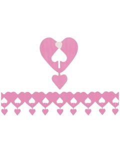 GUIRNALDA CORAZON COLGANTE GRANDE ROSA
