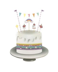 DECORACIÓN PARA TORTA UNICORNIO