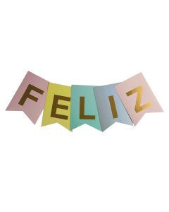 BANDERIN MULTICOLOR PASTEL FELIZ CUMPLEAÑOS