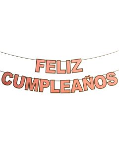 BANDERIN ROSA PASTEL FELIZ CUMPLEAÑOS 