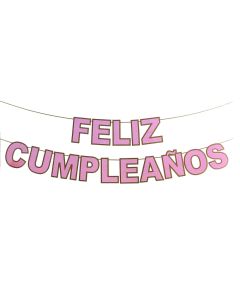 BANDERIN LILA PASTEL FELIZ CUMPLEAÑOS