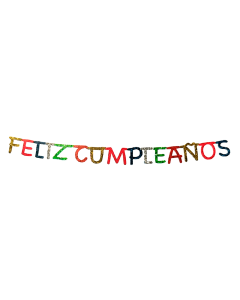 CARTEL FELIZ CUMPLEAÑOS HOLOGRÁFICO