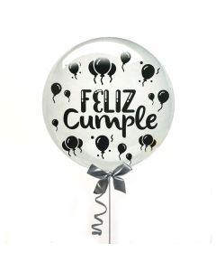 GLOBO LETTERING FELIZ CUMPLE NEGRO