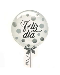 GLOBO LETTERING FELIZ DIA PLATA