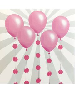 CORTINA DE GLOBOS PASTEL ROSA