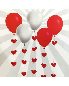 CORTINA DE GLOBOS CORAZONES ROJOS
