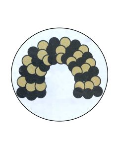 KIT ARCO GLOBOS PARA MESA DORADO Y NEGRO