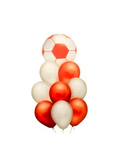 SET 9 GLOBOS PREMIUM FUTBOL ROJO-BLANCO 
