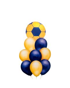SET 9 GLOBOS PREMIUM FUTBOL  AZUL Y AMARILLO