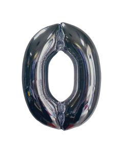 GLOBO METALIZADO PLATEADO GRANDE Nº0