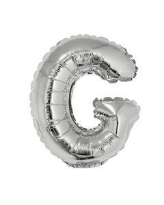 GLOBO LETRA G METALIZADO PLATA 36 CM