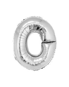 GLOBO LETRA O METALIZADO PLATA 36 CM