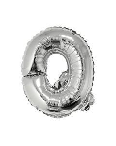 GLOBO LETRA Q METALIZADO PLATA 36 CM