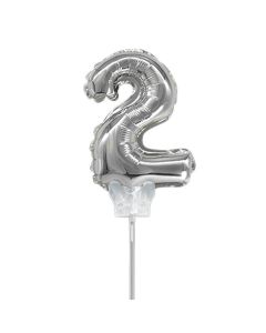 GLOBO NUMERO 2 PLATEADO