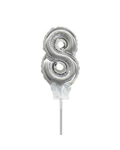 GLOBO NUMERO 8 PLATEADO
