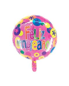 GLOBO FRASE FELIZ CUMPLEAÑOS ROSA