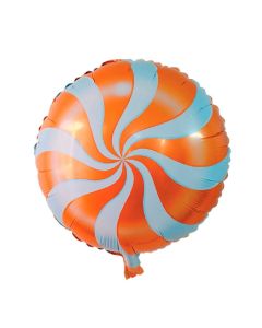 GLOBO METALIZADO REDONDO CHUPETÍN NARANJA 46 CM.