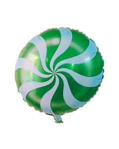 GLOBO METALIZADO REDONDO CHUPETÍN VERDE 46 CM.