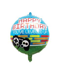 GLOBO METALIZADO CORONA HAPPY BIRTHDAY GAME 18"