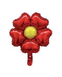 GLOBO FLOR 5 PETALOS ROJA 14¨