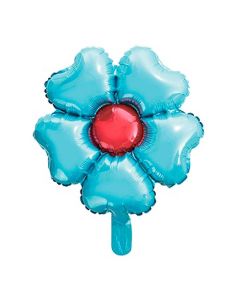 GLOBO FLOR 5 PETALOS CELESTE 14¨