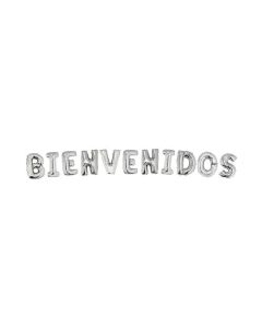 GLOBO BIENVENIDOS PLATA 14" 
