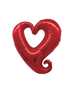 GLOBO METALIZADO CORAZON GIGANTE ROJO 36''