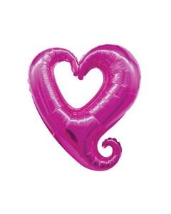 GLOBO METALIZADO CORAZON GIGANTE ROSA 36''
