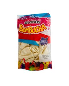 GLOBO BOMBUCHA PERLADO VARIOS COLORES 9’’ X 25 UNIDADES 