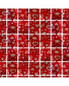 CORTINA BRIKS WALL LASER ROJA CON CORAZONES