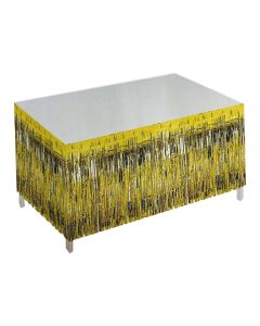 CORTINA PARA MESA FLECOS DORADOS