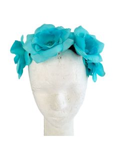 DIADEMA DE FLOR TURQUESA