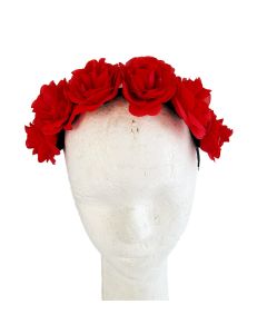 VINCHA DE FLORES ROJAS