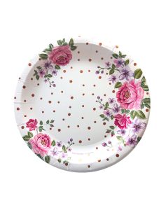 PLATO FLOR CON STAMPING X 8 UNI.