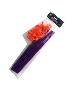 PORTA GLOBO VIOLETA NARANJA X 25 UNI.