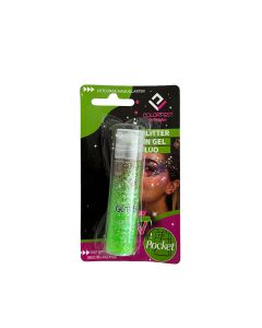 GLITTER GEL POCKET VERDE FLUO